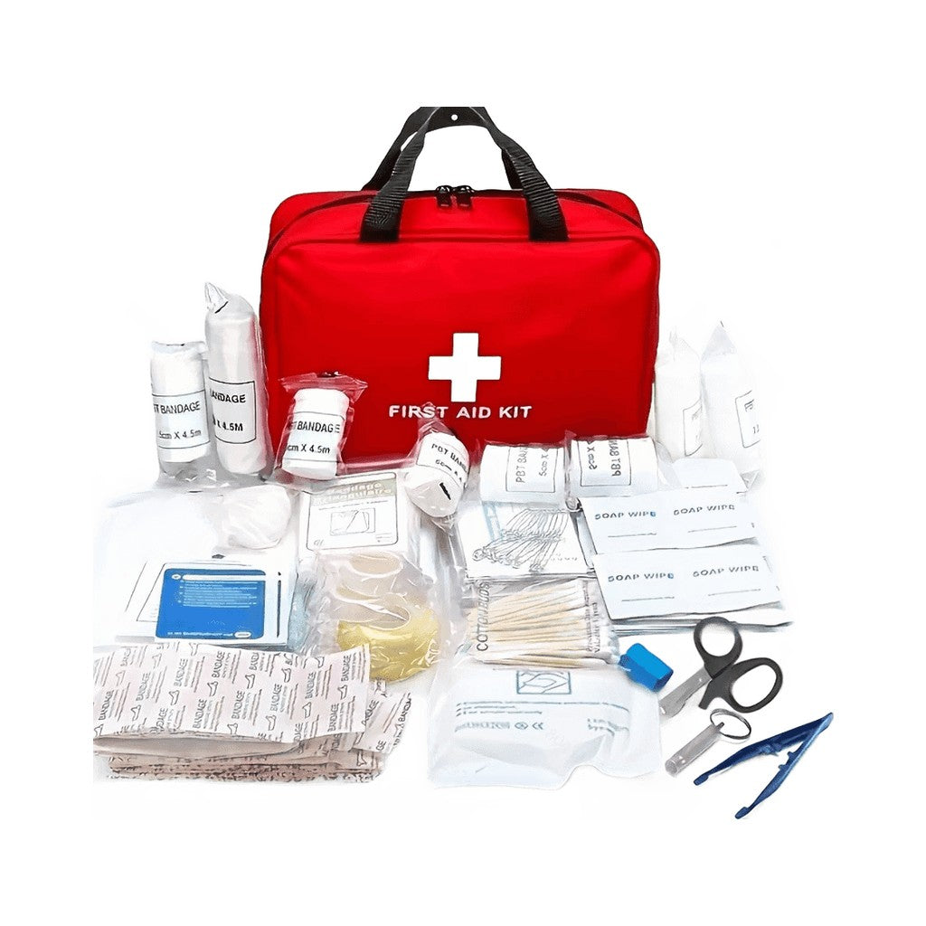 Comprehensive first aid kit with medical supplies