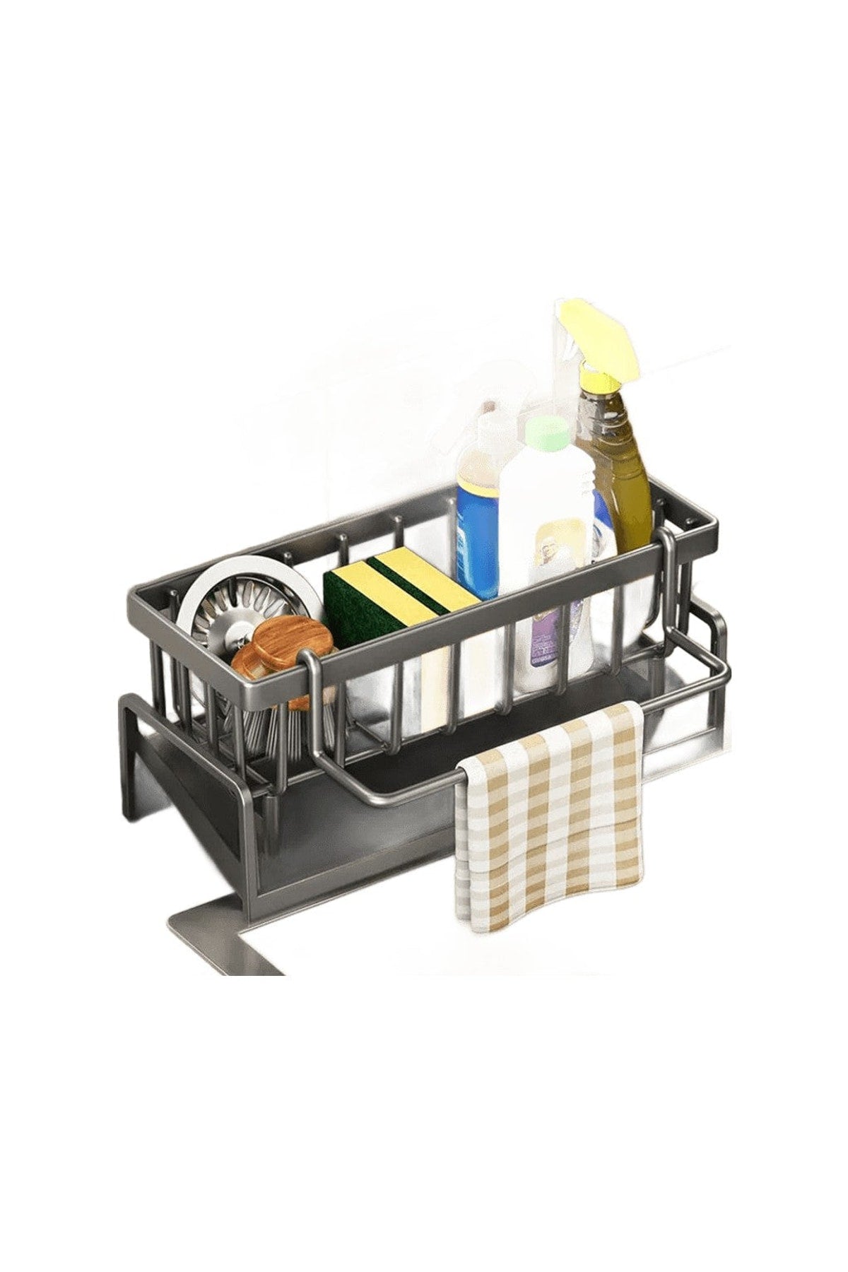 Kitchen Sink Drain Rack Organizer Abs Plastic Self-draining Sink Shelf Soap Sponge Holder Dishcloth Towel Rack Filter Basket