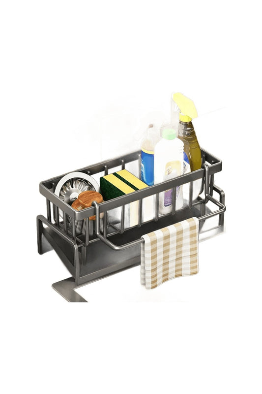 Kitchen Sink Drain Rack Organizer Abs Plastic Self-draining Sink Shelf Soap Sponge Holder Dishcloth Towel Rack Filter Basket