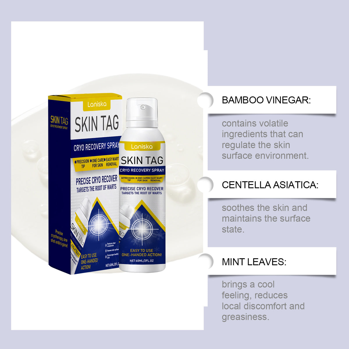 Laniska Skin Care Spray Gently Cleanses, Smoothes, Moisturizes, and Softens the Skin, and Is Especially Suitable for External Use
