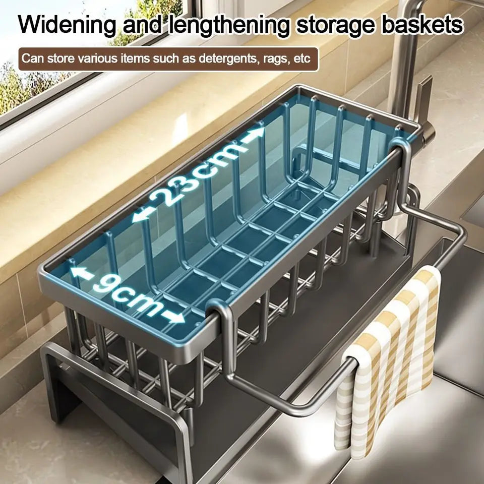 Kitchen Storage Rack Useful Self-draining Sink Shelf Sponge Holder Organizer Hanging Soap Basket Bathroom Cosmetic Shelf — image 4