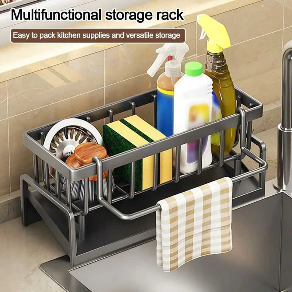 Kitchen Storage Rack Useful Self-draining Sink Shelf Sponge Holder Organizer Hanging Soap Basket Bathroom Cosmetic Shelf — image 2
